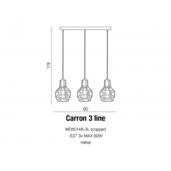 CARRON 3 LINE LAMPA WISZĄCA AZZARDO  MD50148-3L